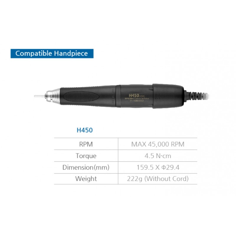 Saeshin Strong H450 - 45,000 RPM Carbon Brush - Handpiece